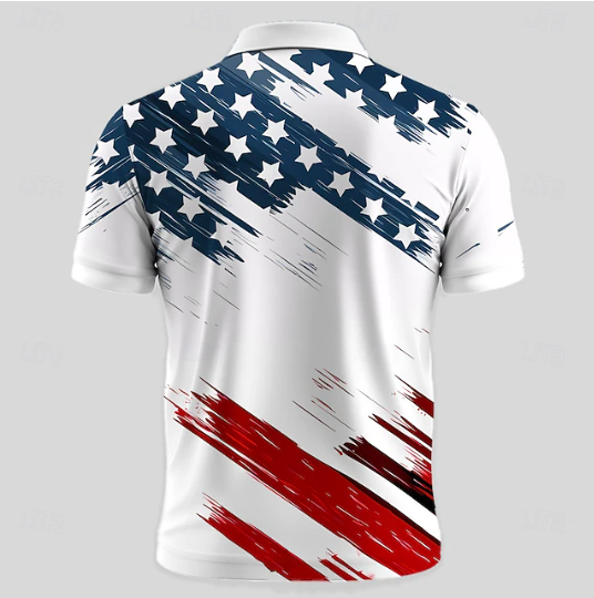 LIMITED EDITION - NEW CUSTOMIZED USA FLAG PATRIOTIC POLO
