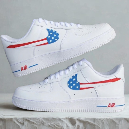 [HOT DEAL] NEW CUSTOMIZED PATRIOTIC AMERICAN FLAG AIR FORCE 1 SHOES